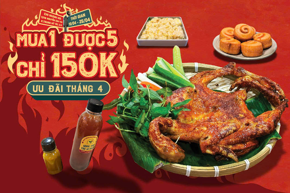 Ưu đãi mua 1 được 5 của gà nướng Đệ Nhất chi nhánh Nguyễn Ảnh Thủ quận 12